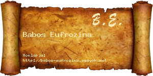 Babos Eufrozina névjegykártya